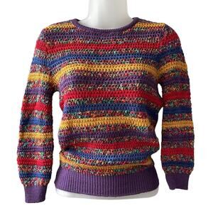 VINTAGE 1980’s Dead Stock Ohrbach’s Crochet Sweater Size XS